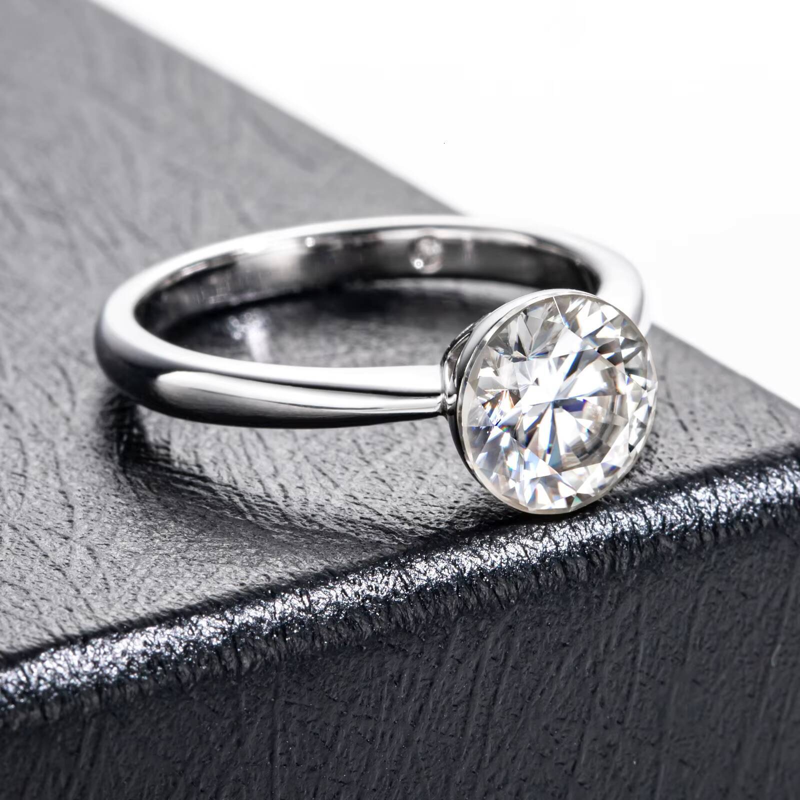 3 Ct Bezel-free Moissanite Ring 925 Sterling Silver Fashion Light Luxury Womens Jewelry European Tiktok Live Wholesale