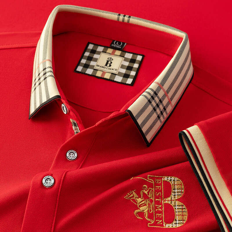 Men 2026 Genuine Men's Summer Turn-Down Collar Dad Clothes Loose Casual Ice Silk Polo Shirt For Men colour - view 5