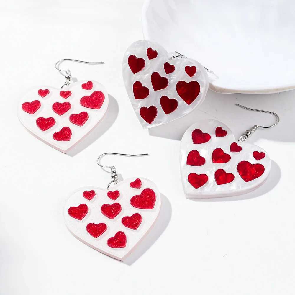 Cute Heart Cat Acrylic Earrings Women Statement Peach Kitten Drop Earring Fashion Jewelry Valentines Day Gifts H260403
