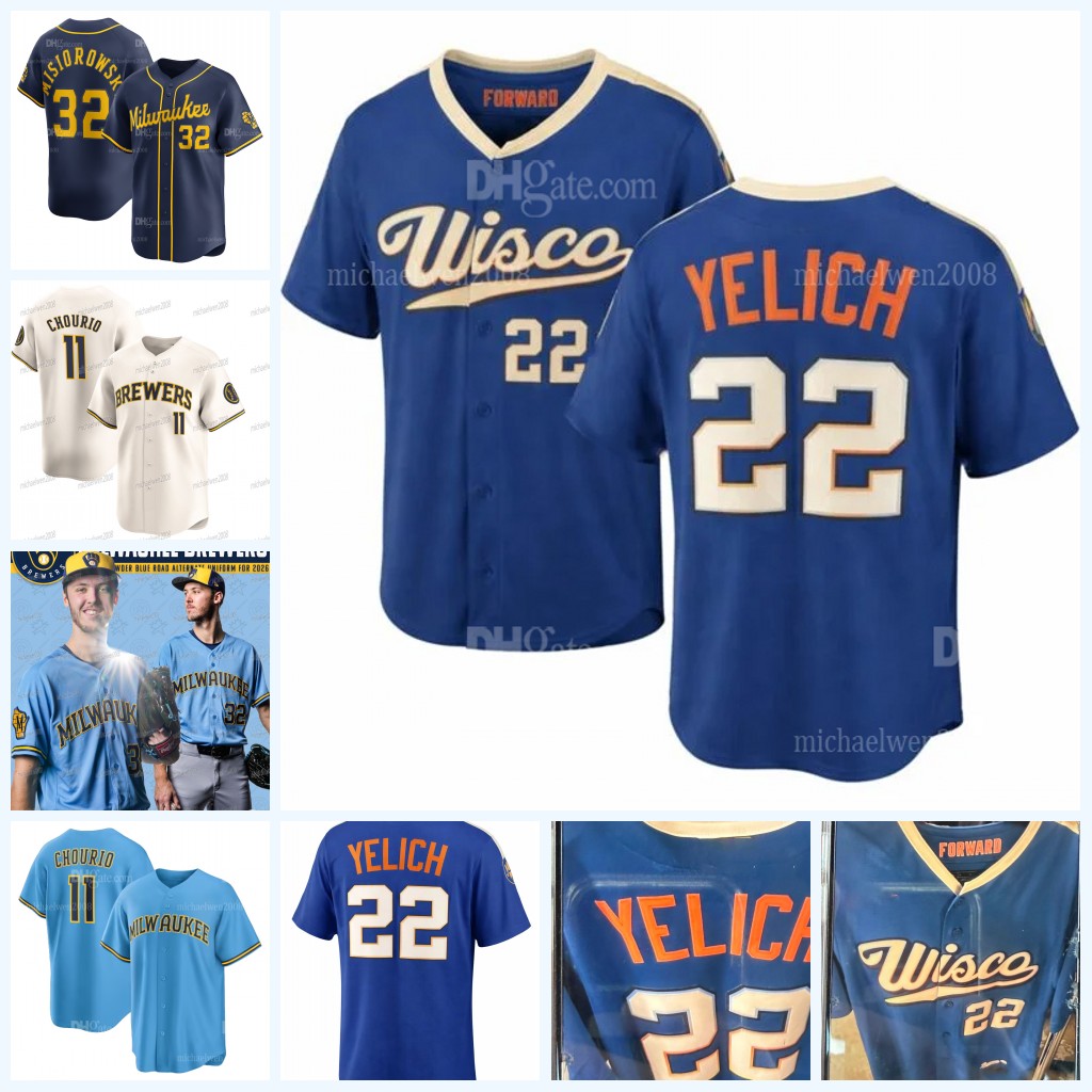 MilwaukeeBrewers 2026 City connect Jersey Jackson Chourio Christian Jacob Misiorowski Yelich Sal Frelick Brice Turang Joey Ortiz William Contreras Luis Matos