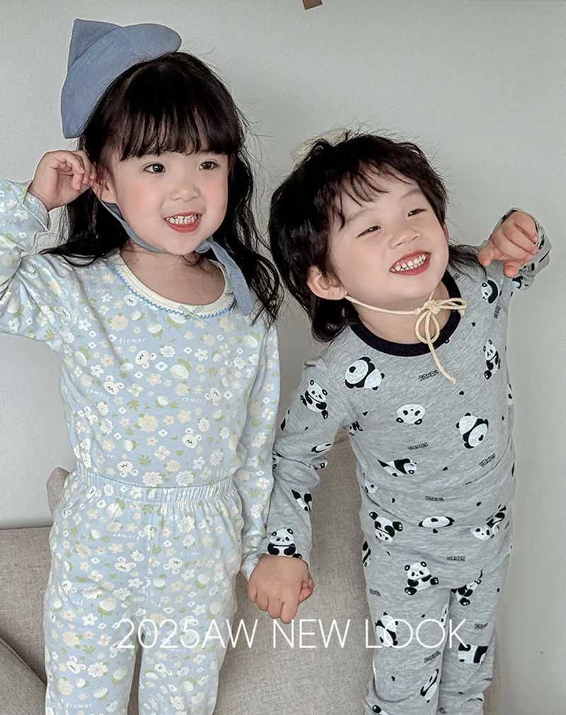 Girls Pajamas Set 2-5T Cartoon Bunny Floral Loungewear Korean Grid Kids Household Clothes Letter Design Childrens Sleepwear H260403