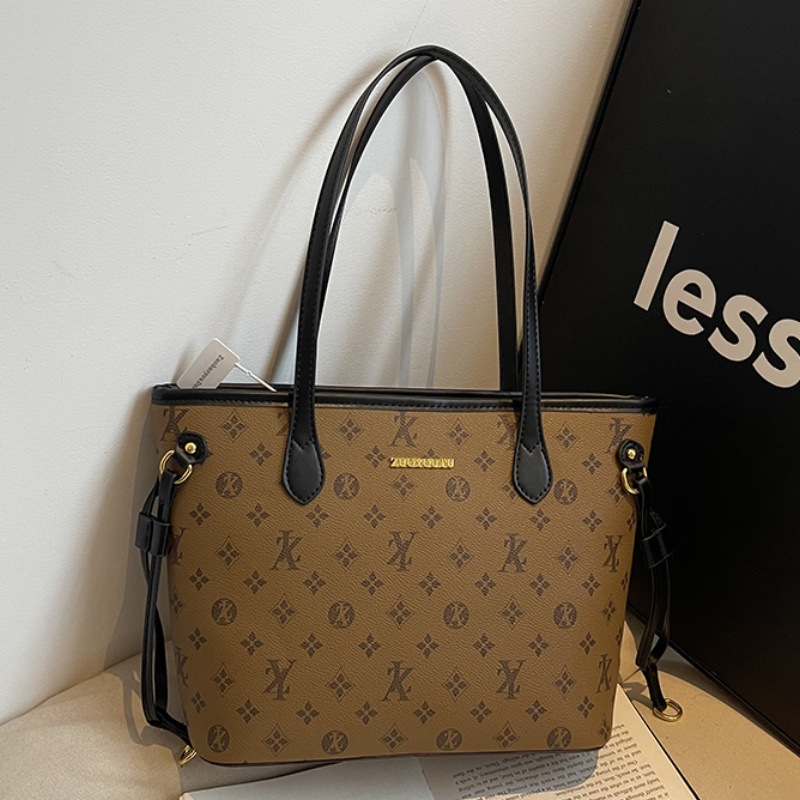 Free shipping Designer bag Women's Versatile Large Capacity Tote Bag with Shoulder Strap - Classic Plaid Design Skin-friendly black