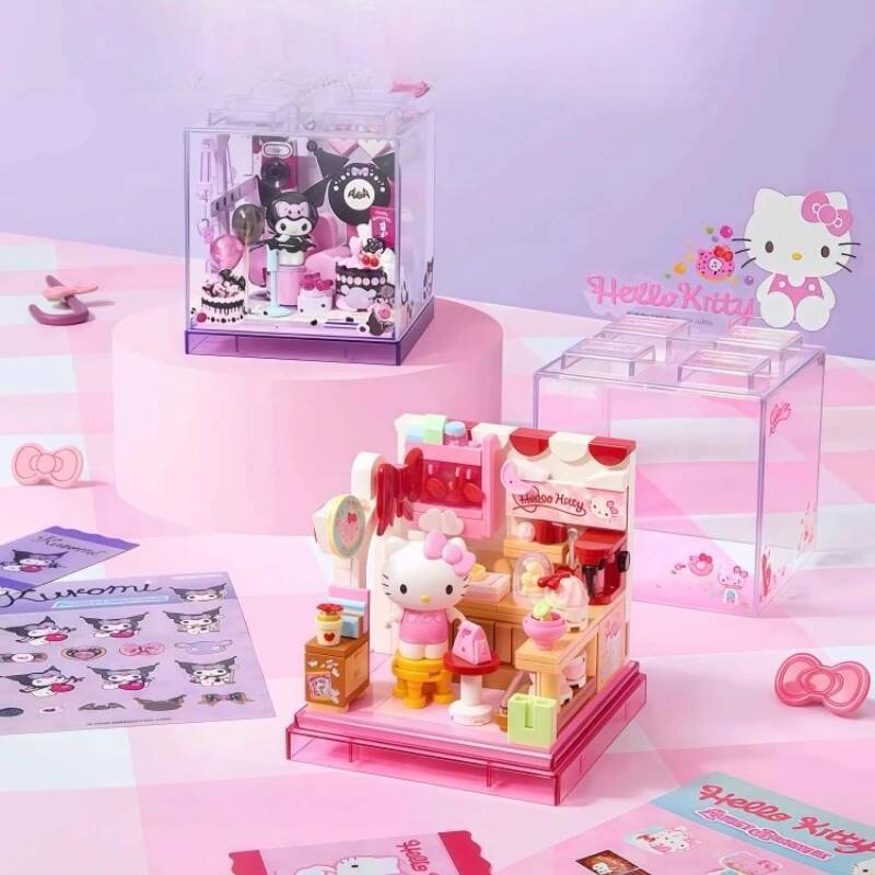 AREAX Building Blocks Sanrio Building Blocks Kuromi Building Blocks Hello Kitty Cute Puzzle Assembly Accessories Toys Gifts - view 6