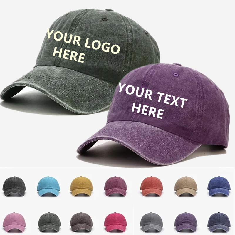 Custom Logo Retro Baseball Cap for Men and Women DIY Design Letter Embroidery Hat Customize Cap Graphic Print Wholesale