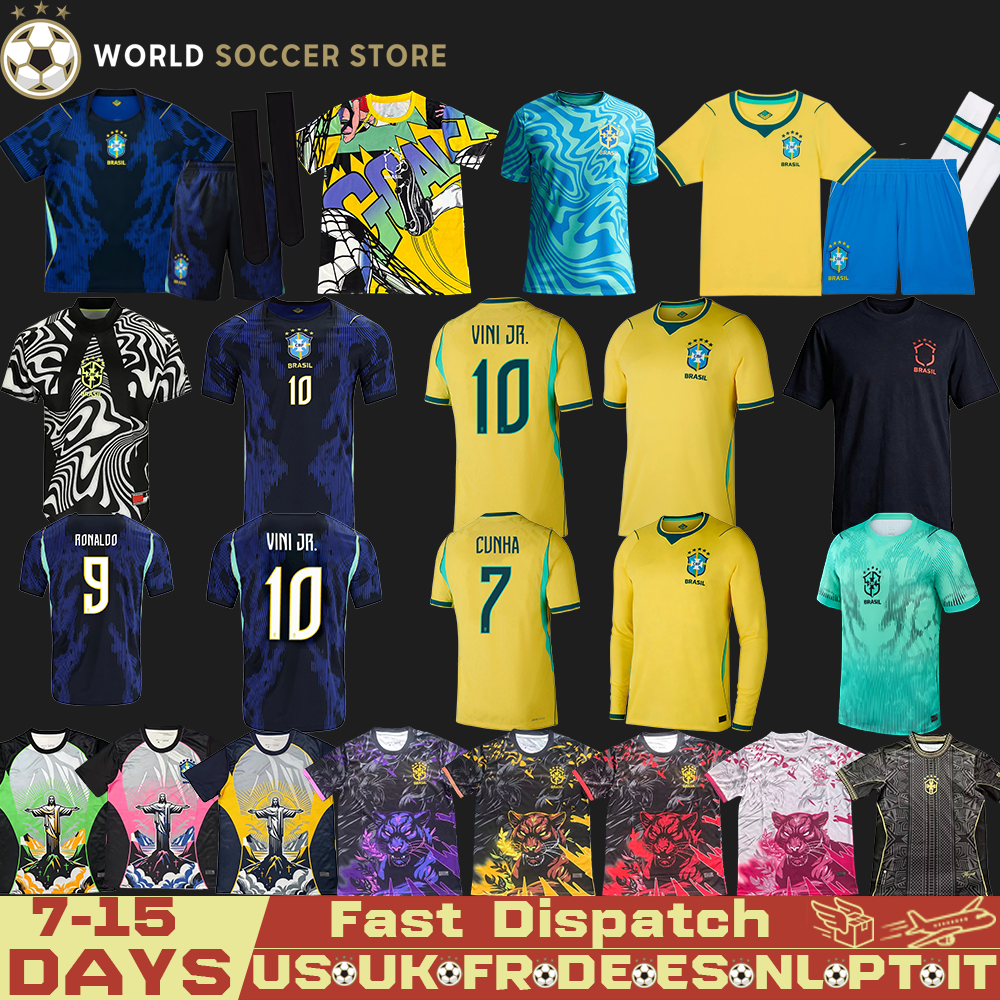 2026 World Cup Brazil Soccer Jersey MARQUINHOS BRUNO G RODRYGO Special Edition 2026 VINI JR RAPHINHA MARTINELLI Fans 4XL Players Women's Kids Football Shirt 06 11