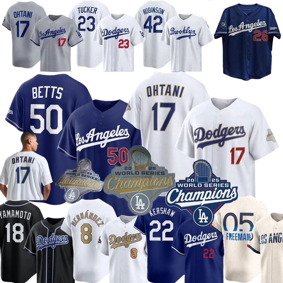 LA Dodgers Baseball Jersey Shohei Ohtani Mookie Betts Freddie Freeman Yamamoto Edwin Diaz Kyle Tucker Roki Sasaki Will Smith Pages Hernandez Glasnow Rojas White