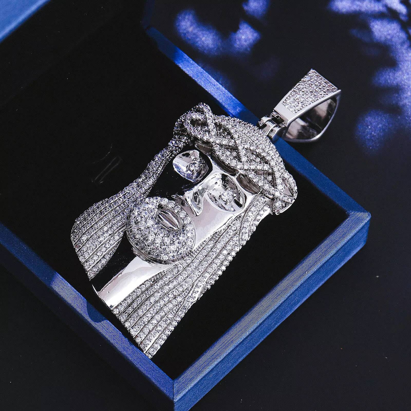 925 Silver or Brass Jesus Pendant Custom Iced Pendant Gold-plated Hip-hop Jewelry Lab Diamond Jesus Piece Pendant Moissanite