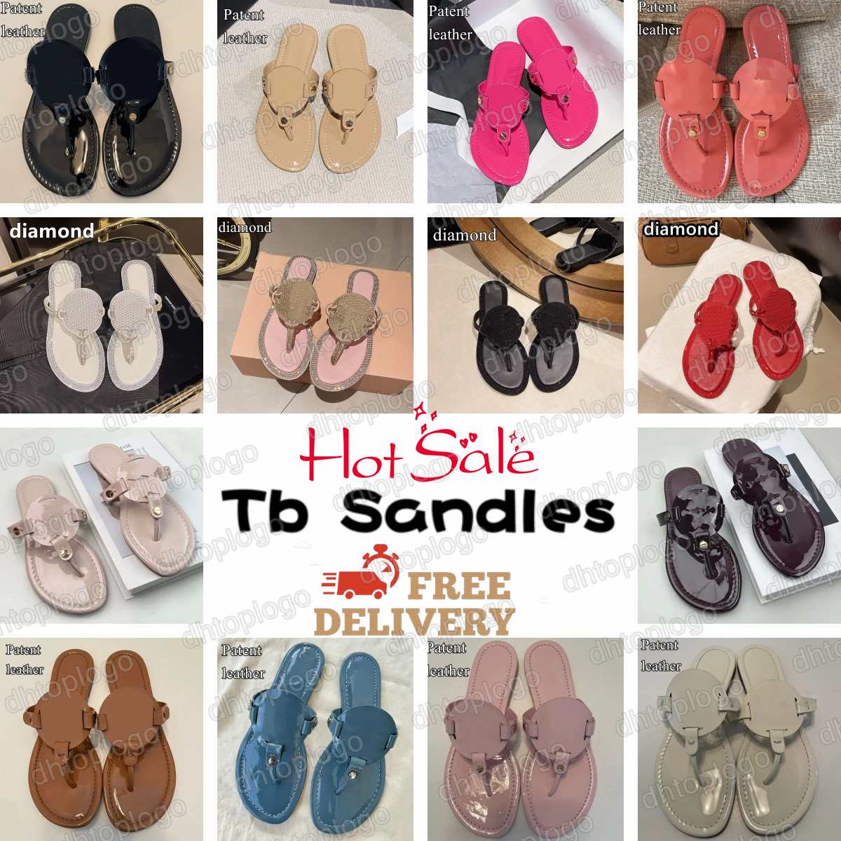 Paris Women Beach Sandals 2026 Summer Flat Shoes Slip On Sandals ff Non-slip Metal buckle Solid Color Female Fashion Luxury brand TB Flip Flop Slides