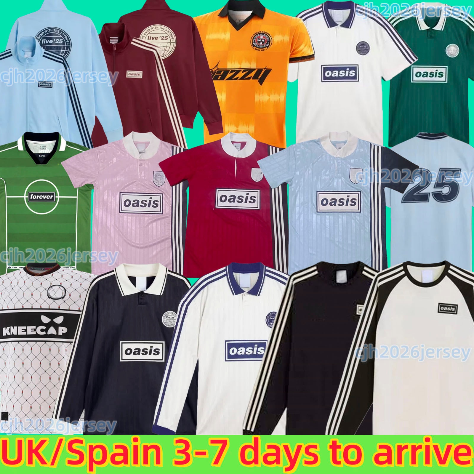25 26 Oasis Tour Jacquard Jersey soccer maillot de foot football black Oasis Live Bohemians 2025 135th Anniversary Football Shirts Kit Fontaines OasisS Retro