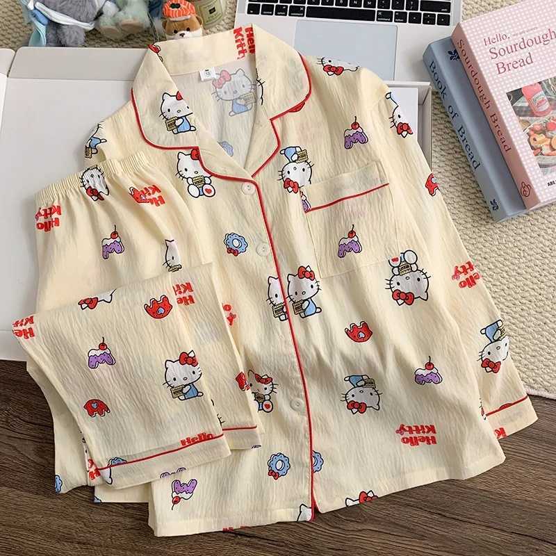 Capybara Girls Sleepwear Cloudy Cotton Jersey Sleepwear Children Thin Home Set with Long Sleeve and Pants Spring Autumn Cartoon H260403