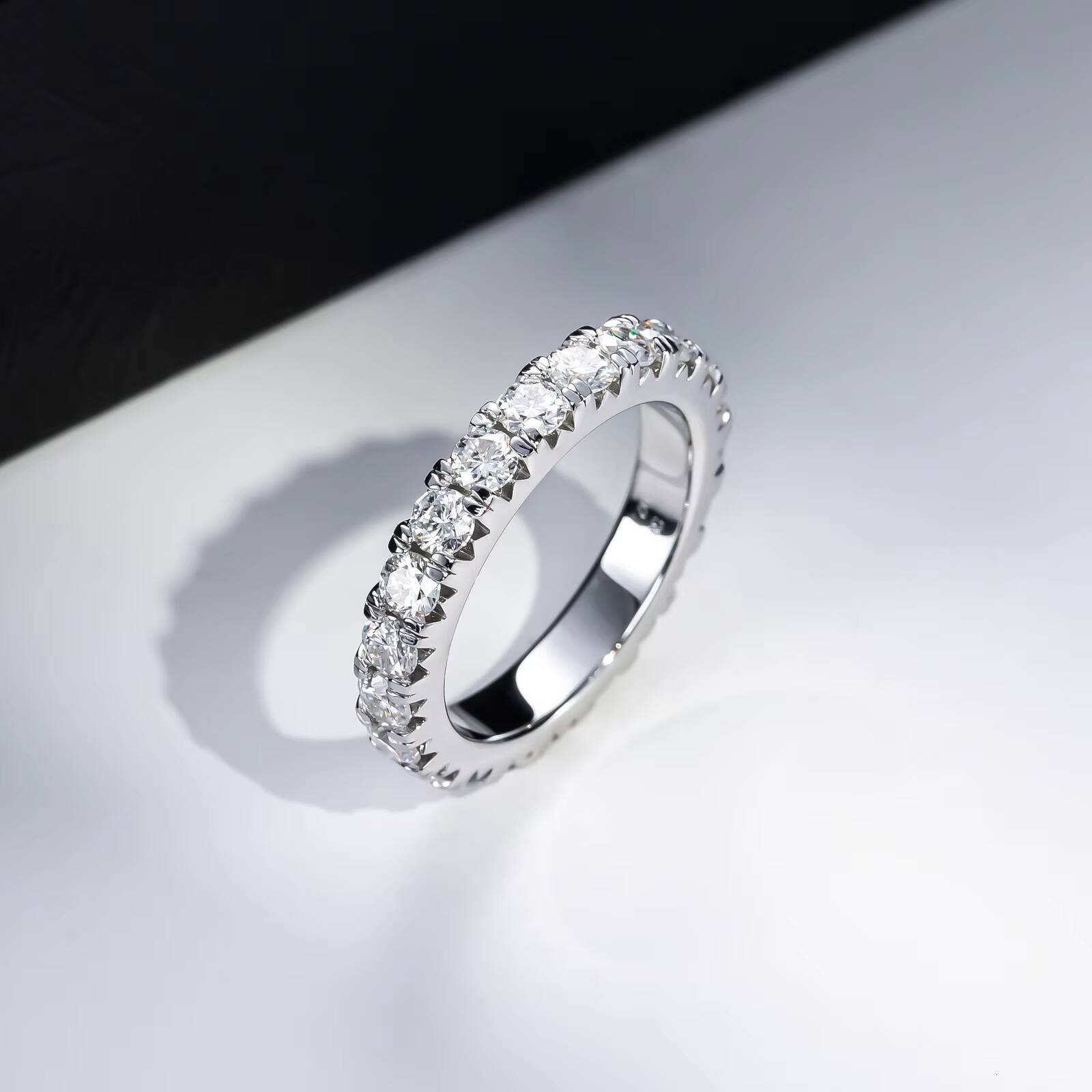 2mm 3 4 Full Eternity Moissanite Band 925 Sterling Silver Stackable Versatile Wedding Ring Fashion Jewelry