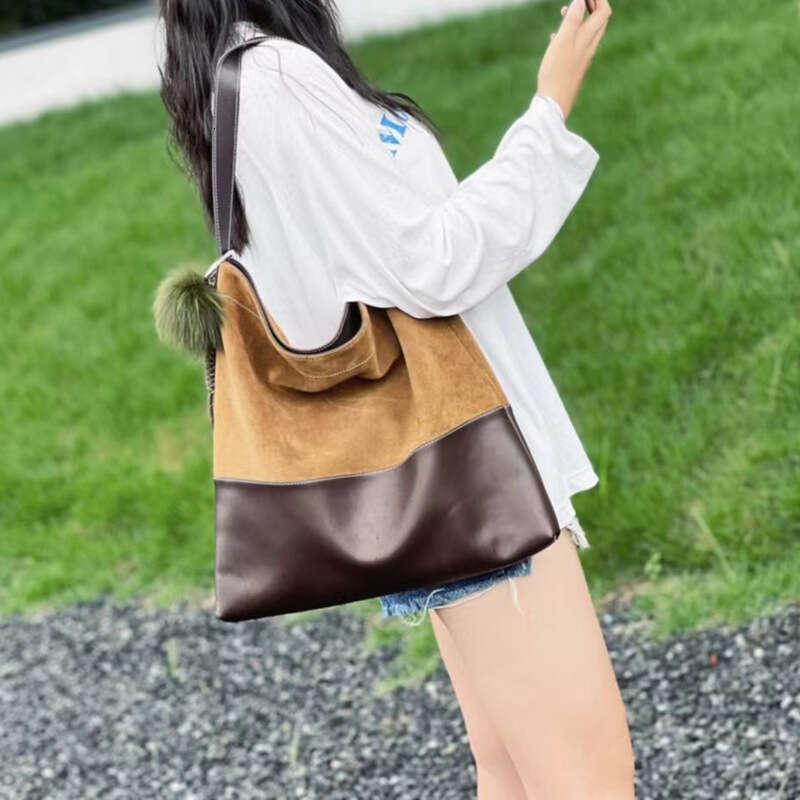 2026 New Retro Lazy Style Frosted Cowhide Tote Bag for Women Large Capacity Shoulder Bag Fashion Commute Bag Factory Wholesale Drop Shipping SENYY