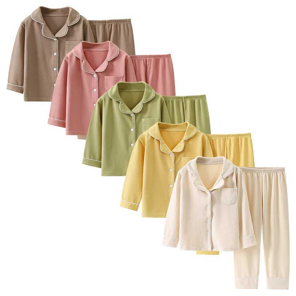 Kids Pajama Sets Stylish and Warm Children Sleepwear Comfortable Unisex Long Sleeve Autumn and Winter Homewear Two-Piece Suit H260403