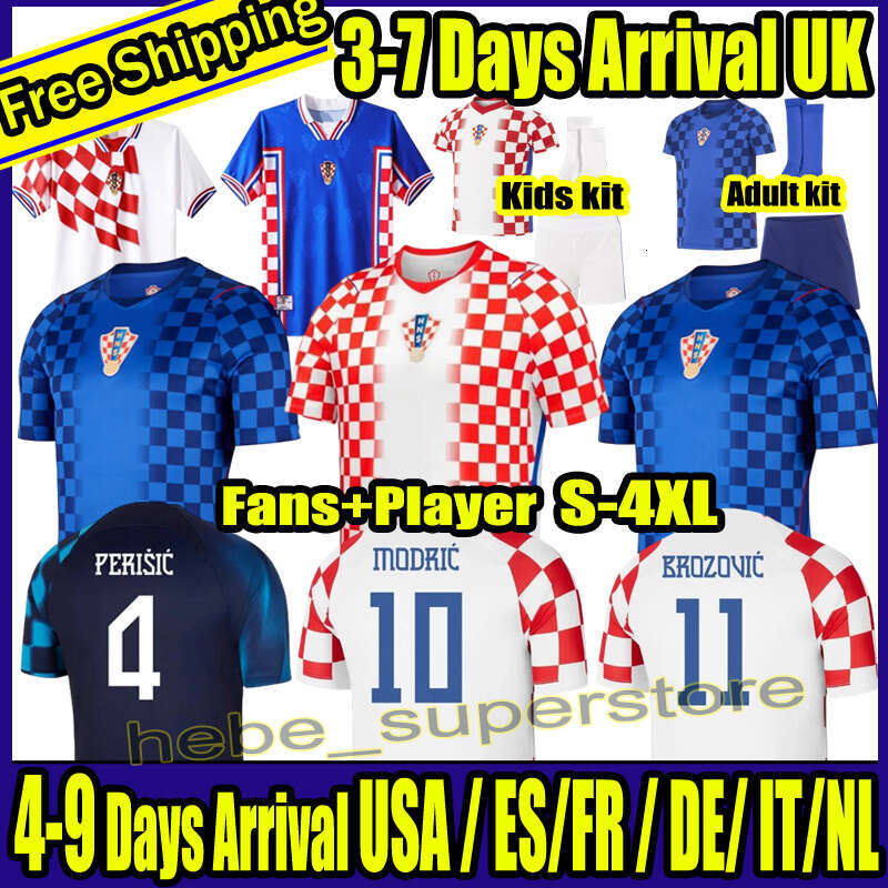 S-4XL 2026 World Cup Croatia National Team New Football Uniform MODRIC KOVACIC PASALIC PERISIC Men's Home and Away Goalkeeper Football Jersey Kids Set 16-4XL