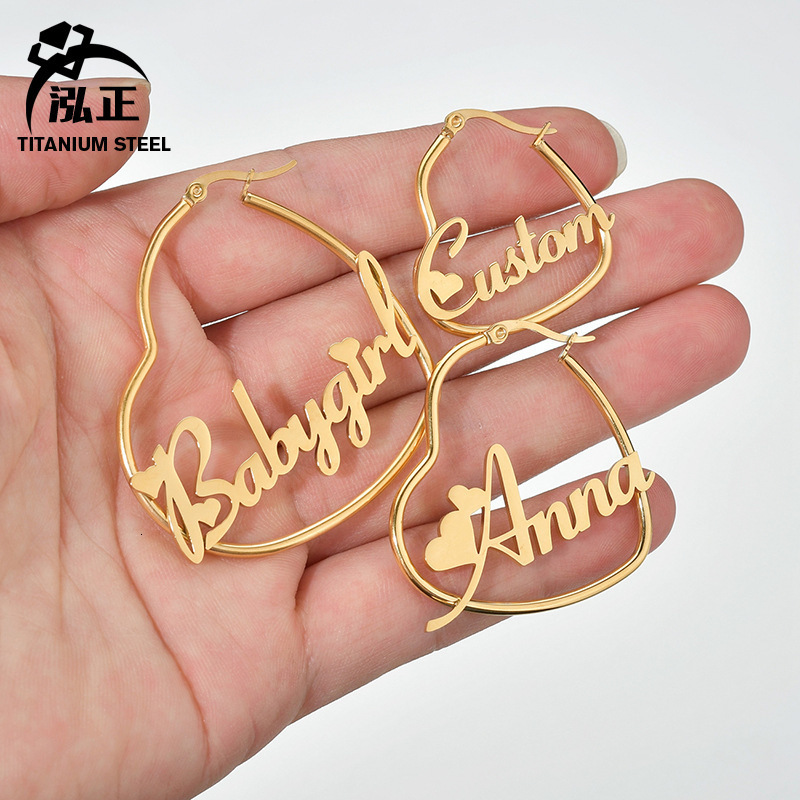 DOREMI Custom Name Earring With Stainless Steel Letter Round Drop Name Custom Name Earrings Female Anti-allergy Jewelry 260324
