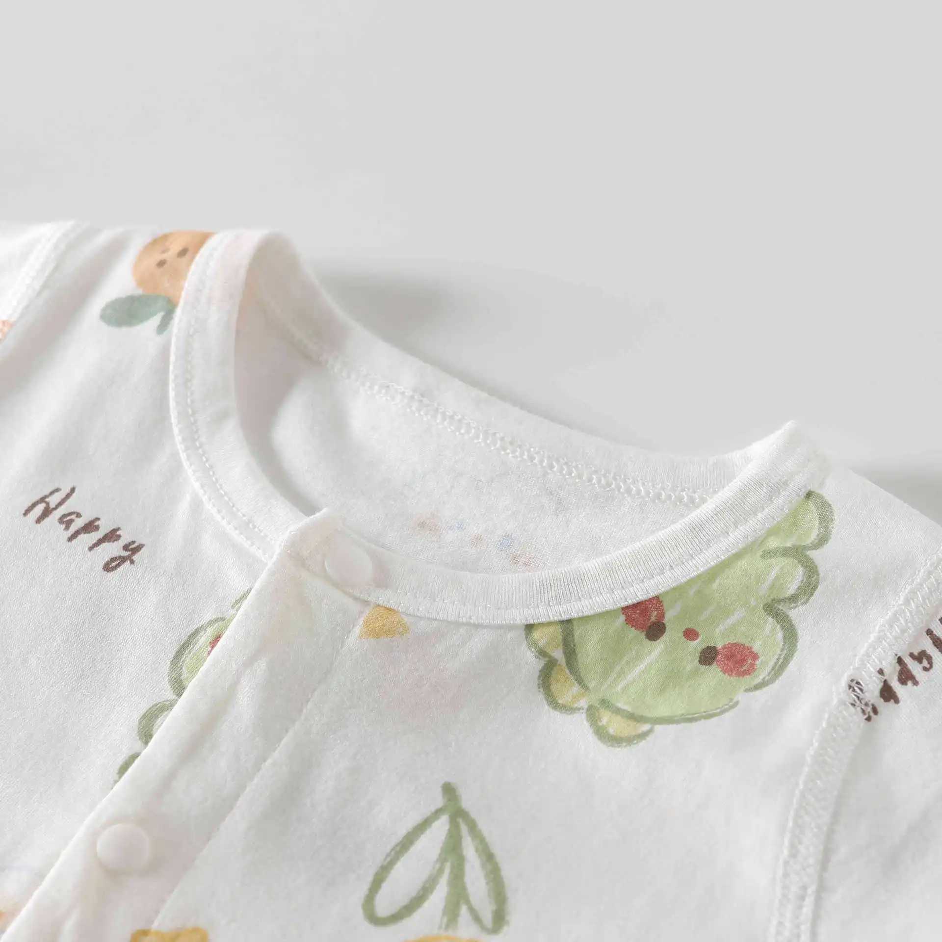 Somenie Infant Romper for Summer Thin Clothing Pure Cotton Boys Girls Cute Print Short-Sleeve onesie Outing Wear H260403