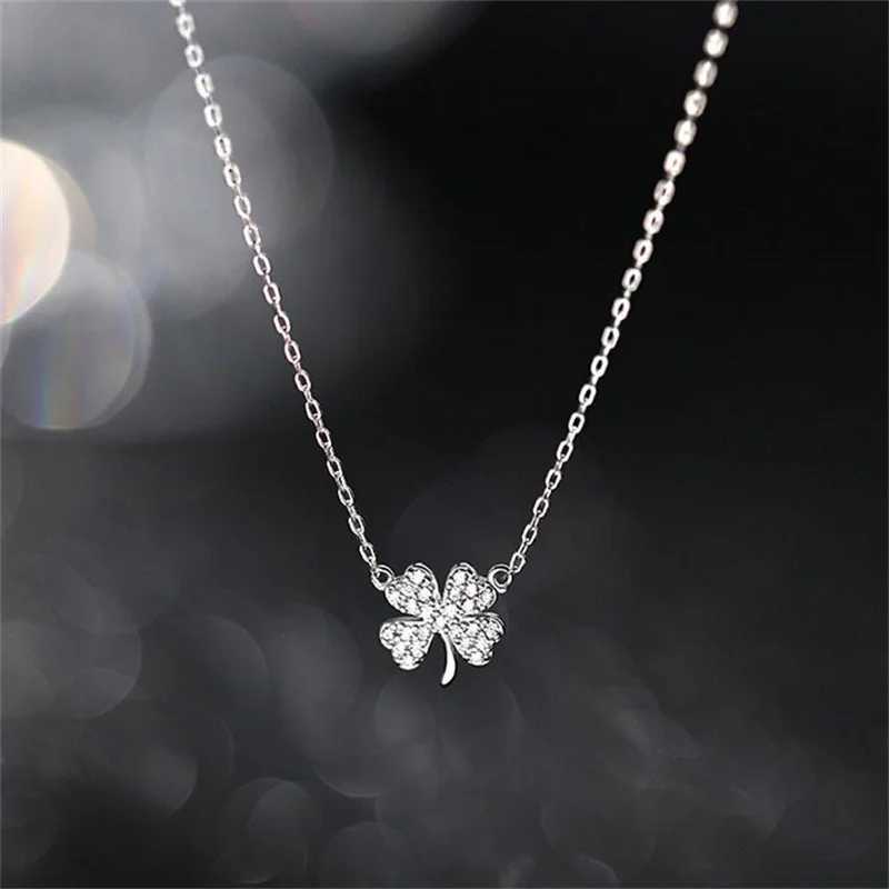 Luck Leaves Sweater Chokers Necklace Crystal Zircon Pendant Chain Necklace For Women Jewelry H260403