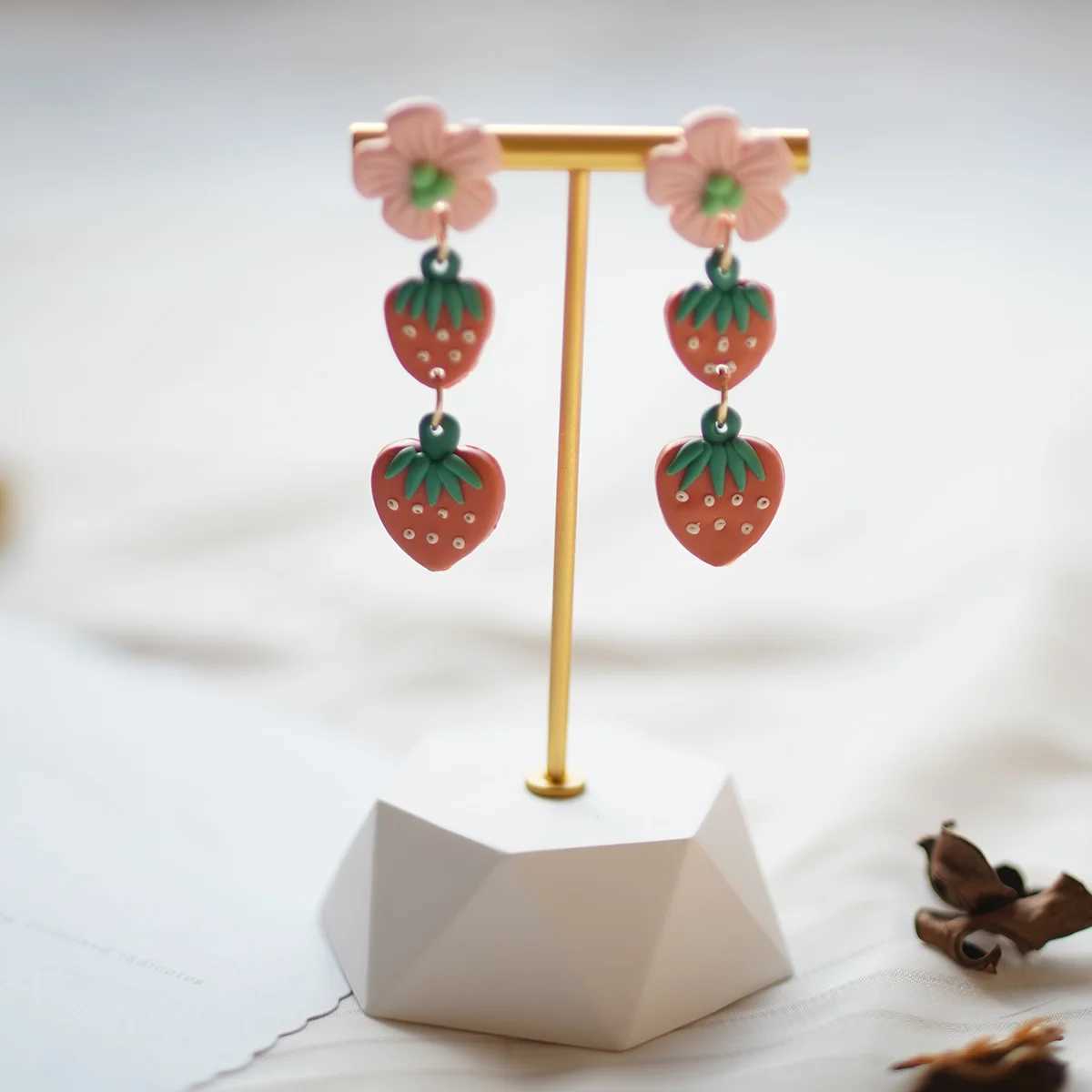 Trendy Fashion Cute Flower Fruit Dangle Handmade Polymer Clay Earrings For Womens Accessories Layer Drop Jewelry Gifts Summer H260403