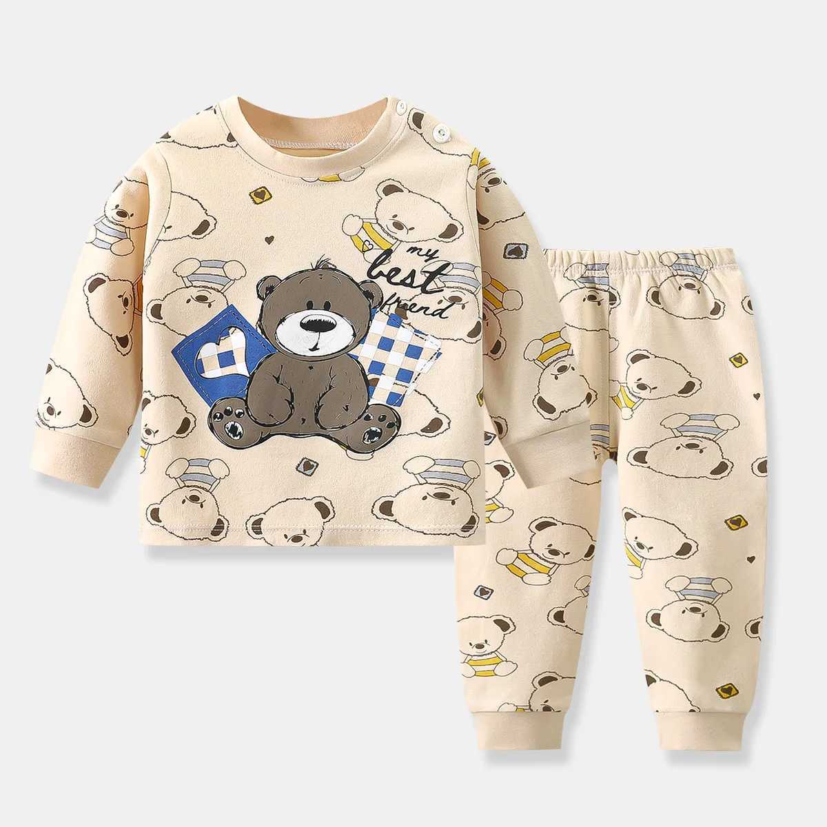 Kids Set Boy Pajamas Cotton Baby Cotton Clothing Children Autumn Clothes Pants Sets Home Clothes For Baby Infant Newborn Outfits H260403