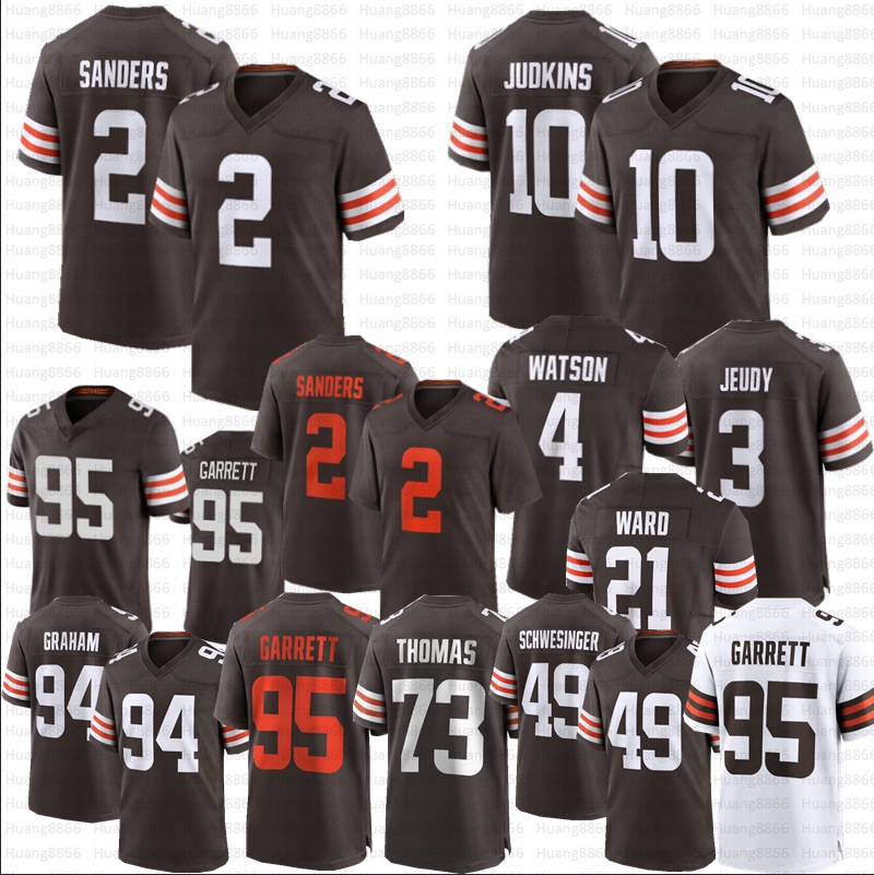 2 Shedeur Sanders Quinshon Judkins Myles Garrett Football Jersey Schwesinger Jerry Jeudy Ford Kosar Joe Thomas Gabriel Mason Graham Quincy Williams Elgton Jenkins