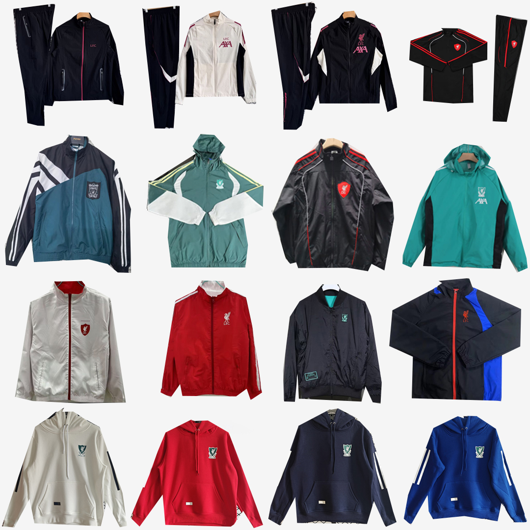 New + Retro The Reds 2026 2027 soccer Hoodies tracksuits Jacket long sleeve TORRES GERRARD lfc windbreaker football shirt 25 26 27 Training zipper wind coat Sweatshirt