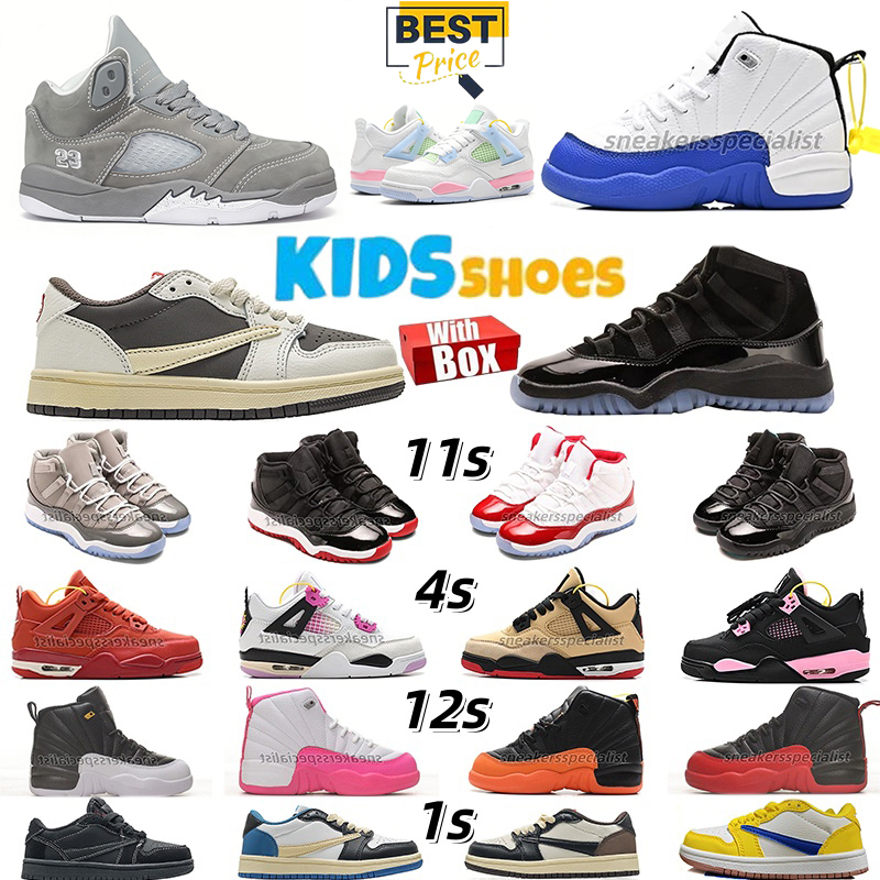 Kids Shoes kids sneakers kids trainers Basketball shoes WOLF GREY MIND 002 Gamma Blue Black Cat trainers Toddler boy girls Thunder Children outdoor athletic