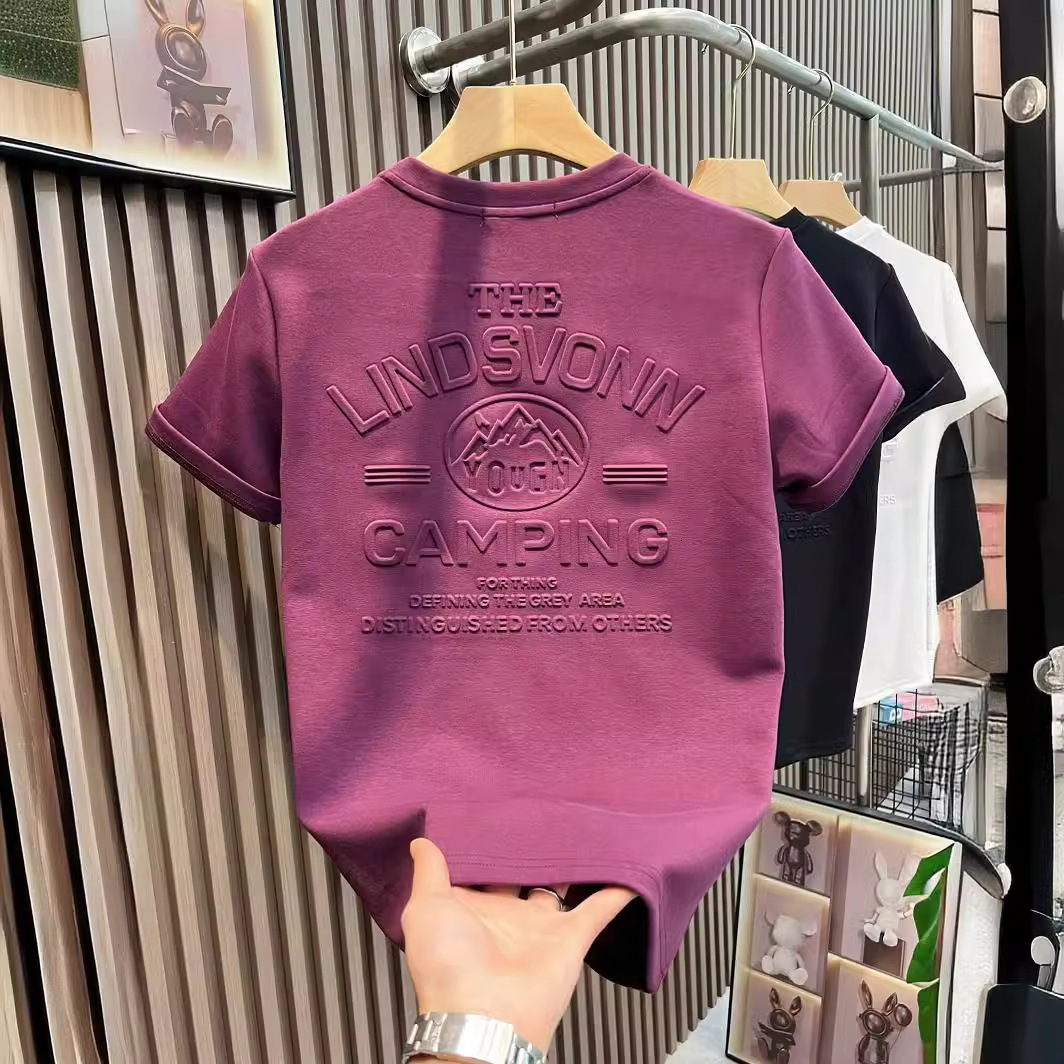 Luxury Brand Designer Clothes Trendy And Popular Niche Design Light Luxury Men's T-Shirt, Short-Sleeved, Heavy-Weight, Trendy American High Stree