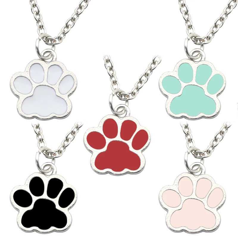 Fashion Dog Paw Cat Footprint Necklace for Women Kpop Animal Dripping Pendant Clavicle Chain Men And Women Jewelry Sets Gift H260403