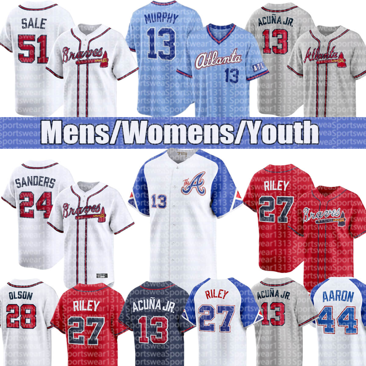 2026 Atlantacity Braves Jersey #1 Albies #51 Sale #27 Riley #28 Olson #24 Kelenic #55 Elder #99 Strider Baseball Jerseys