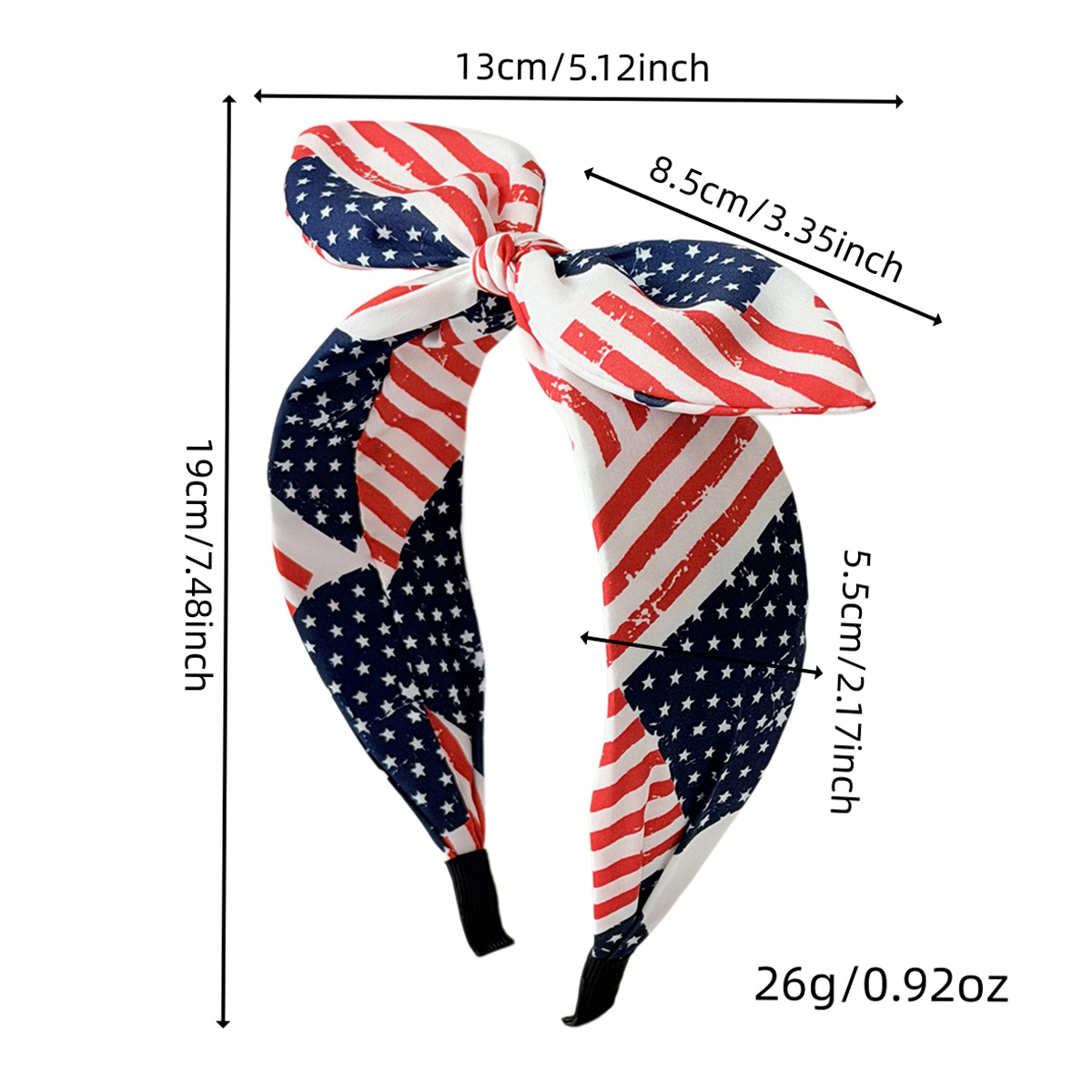 New American Flag Bow Independence Day Star Striped Rabbit Ear Headband Holiday Party Hair Accessories