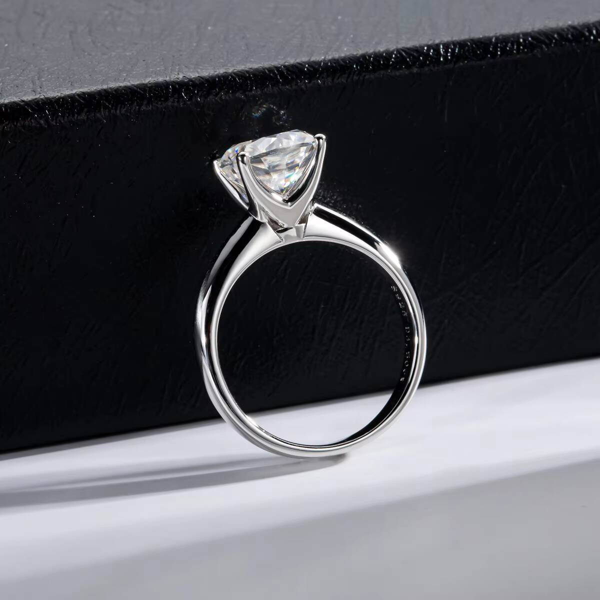PYQ Classic 35 Ct Cushion Cut Moissanite Solitaire Ring 925 Sterling Silver Light Luxury Minimalist Wedding for Women