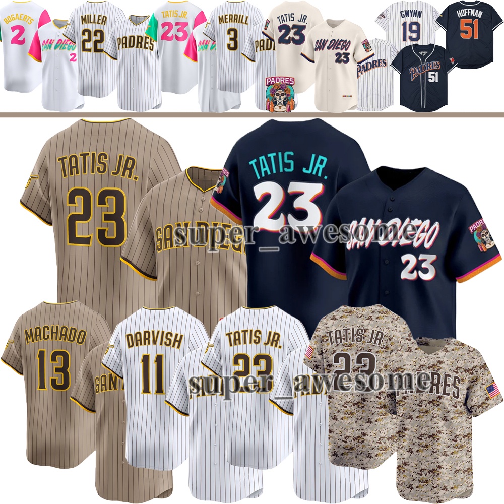Padres Baseball Jersey Fernando Tatis Jr Manny Machado Jackson Merrill Jake Cronenworth Gavin Sheets Mason Miller Joe Musgrove Nick Pivetta Castellanos Tony Gwynn