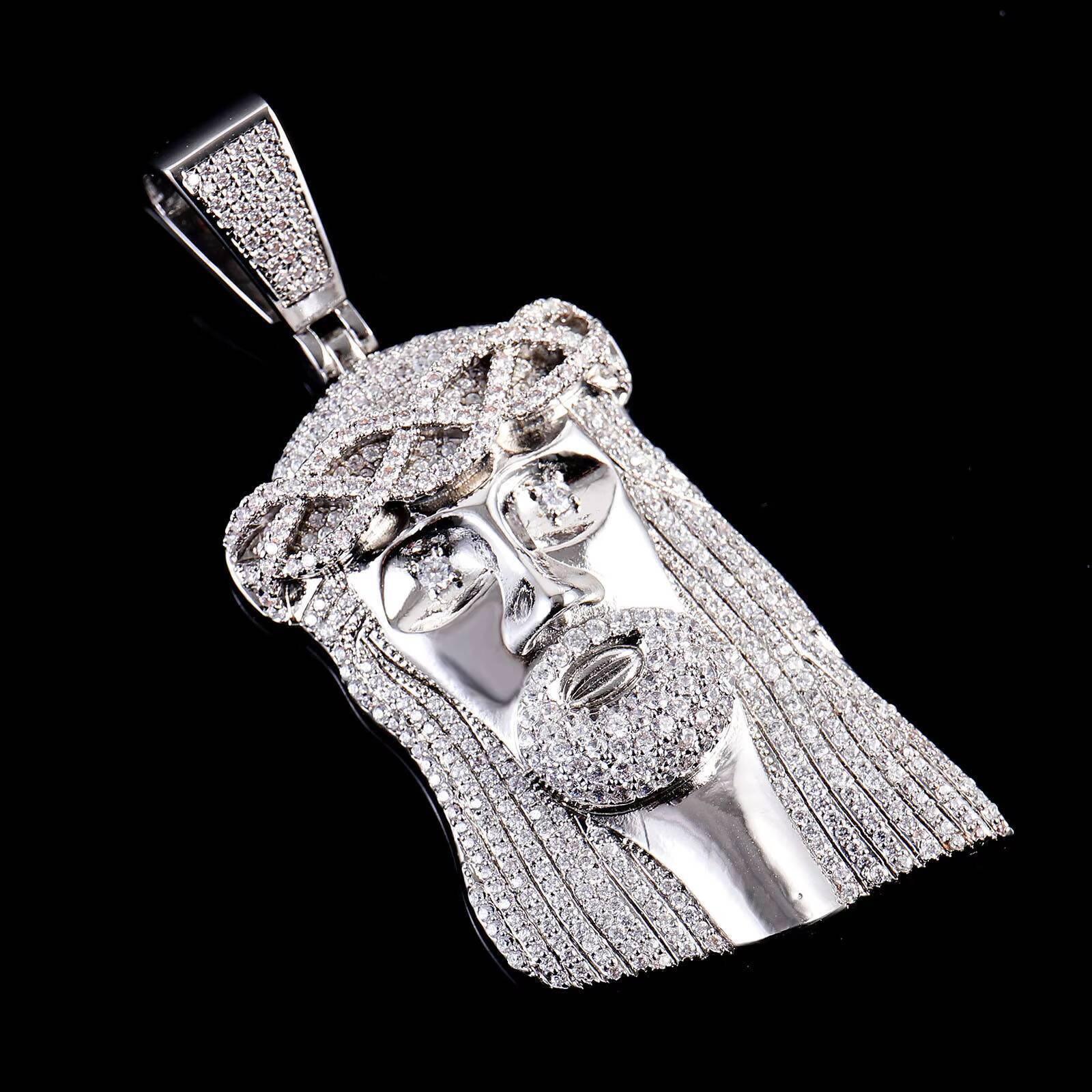 925 Silver or Brass Jesus Pendant Custom Iced Pendant Gold-plated Hip-hop Jewelry Lab Diamond Jesus Piece Pendant Moissanite