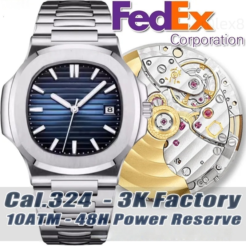 Luxury Mens Watch Designer Watches High Quality 3K Factory 324 Automatic Mechanical Movement Watches Stainless Steel 100ATM Water Resistant Butterfly 5711 Watch