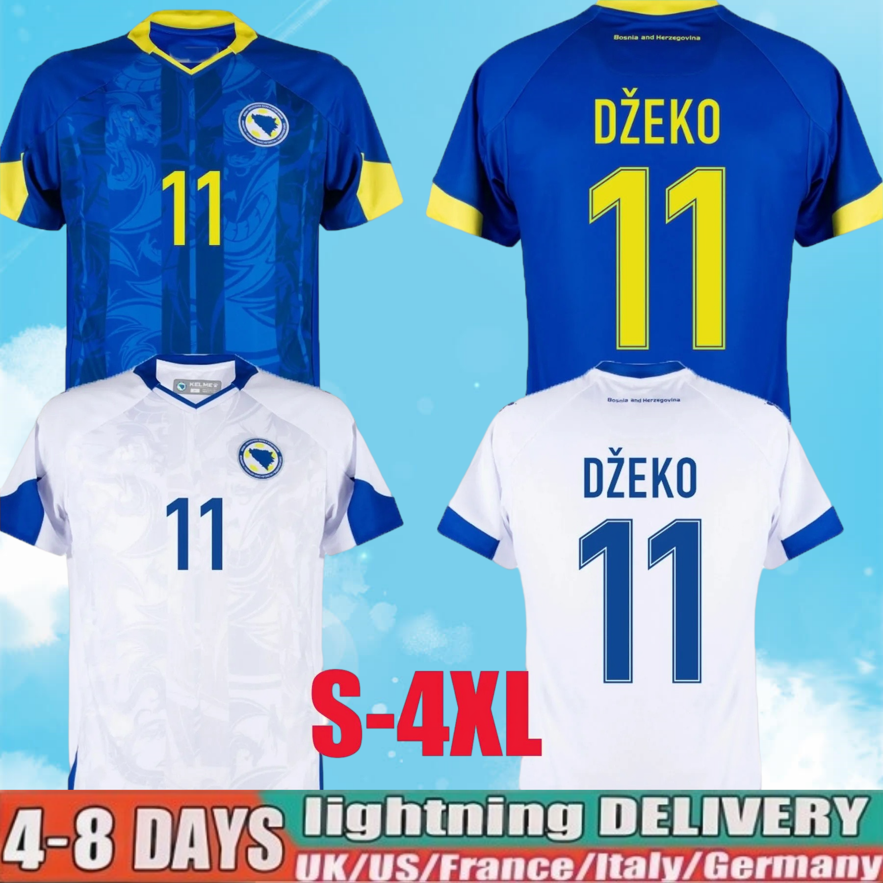 2026 Bosnia and Herzegovina Dzeko Soccer Jerseys 26 27 Home Away Men kids Players Fans Football uniforms Shirts kit Kit S-4XL top quality