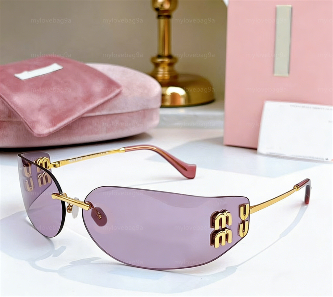 Designer Sunglasses For Women Men Rimless Curved Mirror Glasses mm A51S Y2K Vintage Shades Eyewear UV400 Protection With Box Case