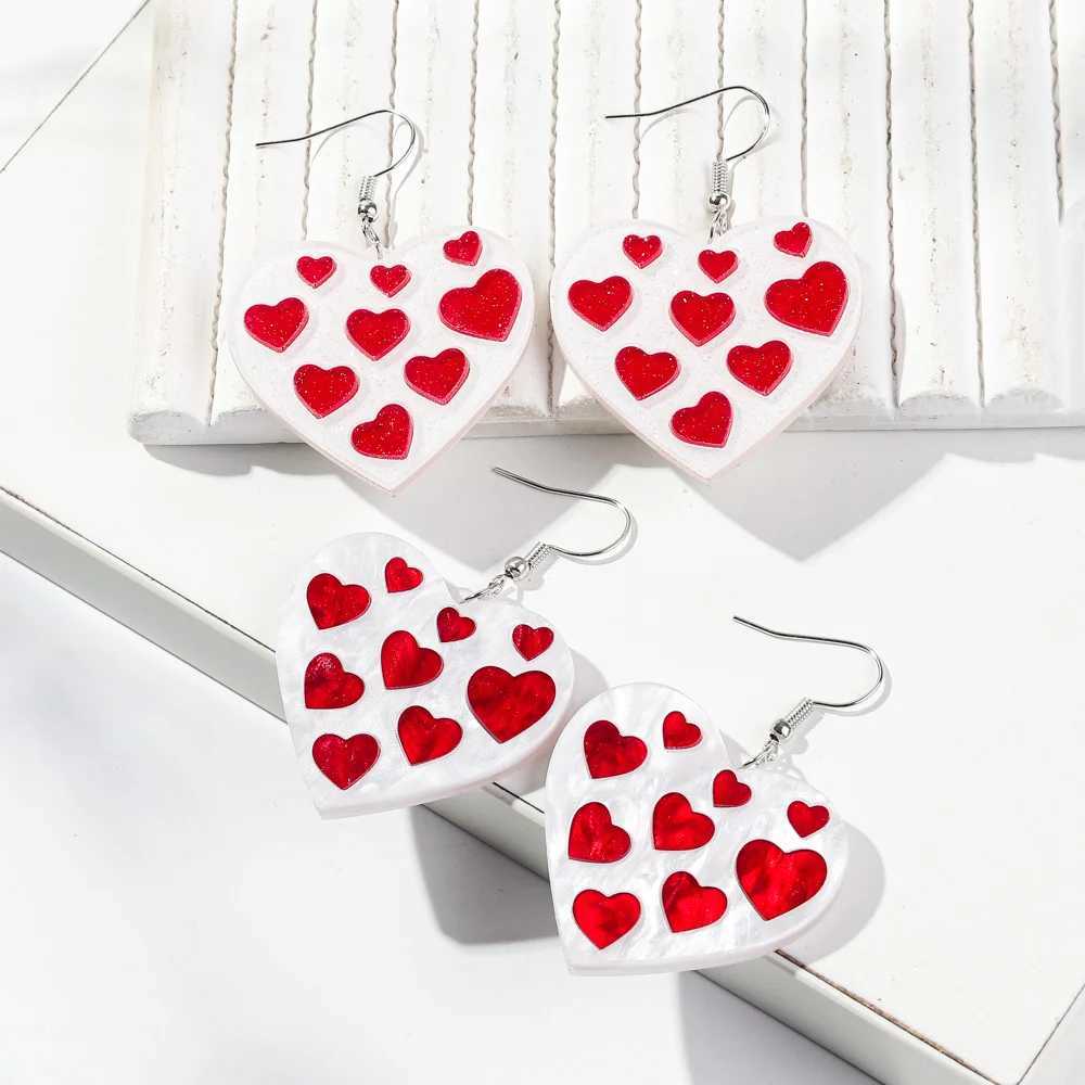 Cute Heart Cat Acrylic Earrings Women Statement Peach Kitten Drop Earring Fashion Jewelry Valentines Day Gifts H260403