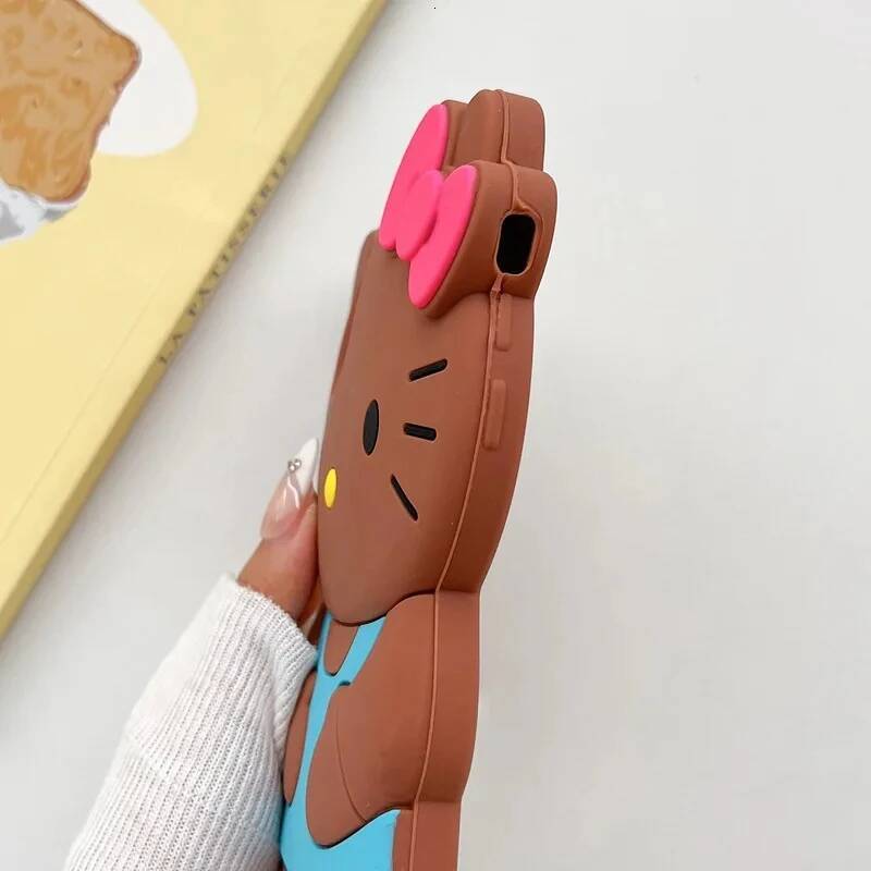 Sanrio Hello Kitty 3D Cartoon Bow Phone Case For Iphone 17 16 15 14 13 12 Pro Max 11 Anti Fall So Cute Y2k Soft Silicone Cover Luxury Goods