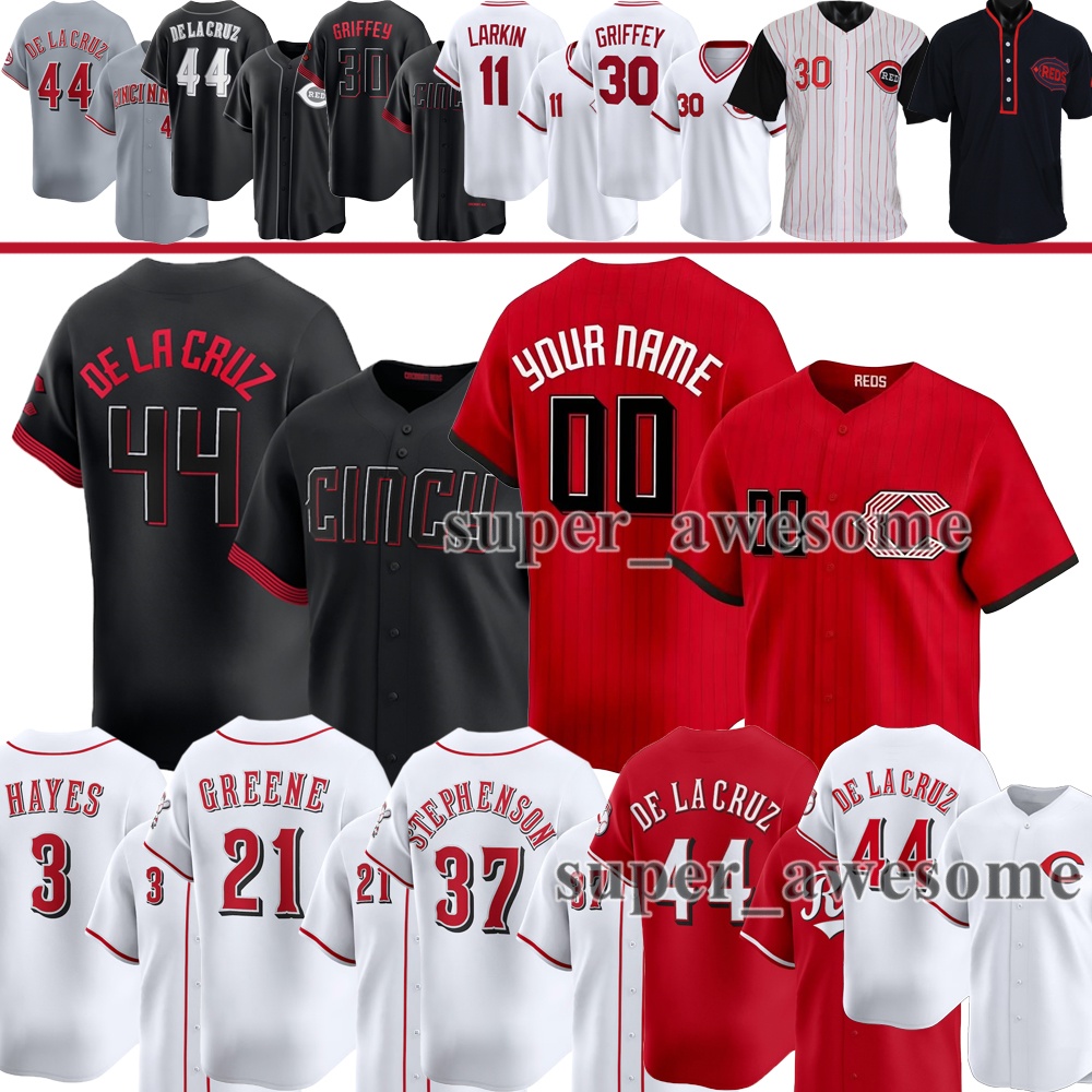 CincinnatiS Reds Baseball Jersey Elly De La Cruz Hunter Greene Spencer Steer Eugenio Suarez KeBryan Hayes Matt McLain TJ Friedl Noelvi Marte Andrew Abbott Griffey