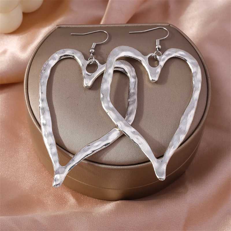Fashion Exaggerated Big Hollow Love Heart Drop Earrings for Women Girls Party Festival Jewelry Gifts H260403