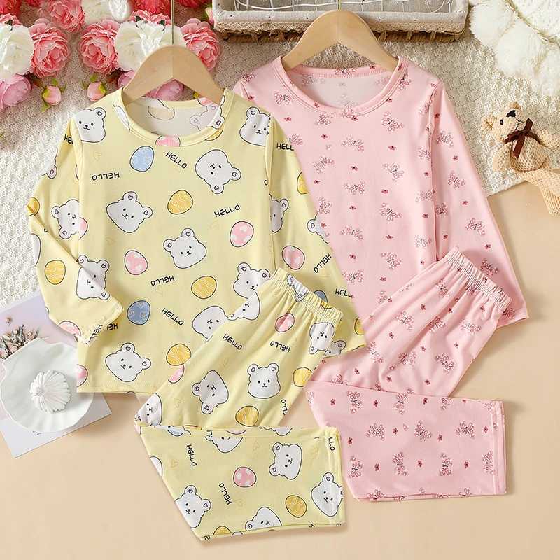 2-piece Summer Childrens Comfortable And Versatile Cute Short sleeved Shorts Set For Boys And Girls Casual Home And Outdoor Set H260403