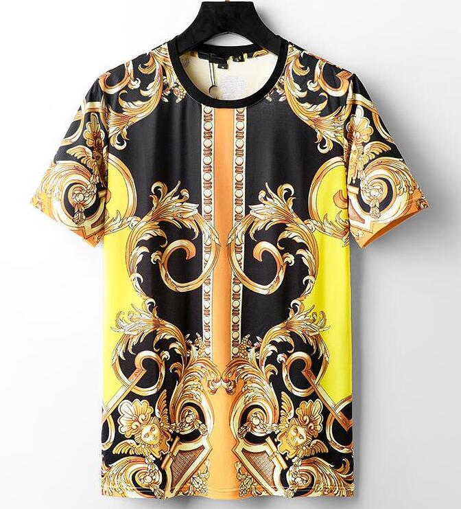 Luxury Designer Style Baroque Print Crew Neck T-shirt Men's Fashion Short Sleeve Tee Size: M - 3XL B13
