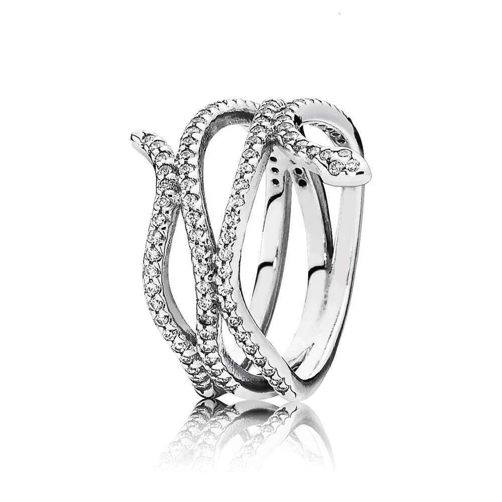 925 Sterling Silver Sweet Flower Ball Leaves Wings Snake Ring For Valentine's Day Wedding Exquisite Jewelry Gift Women