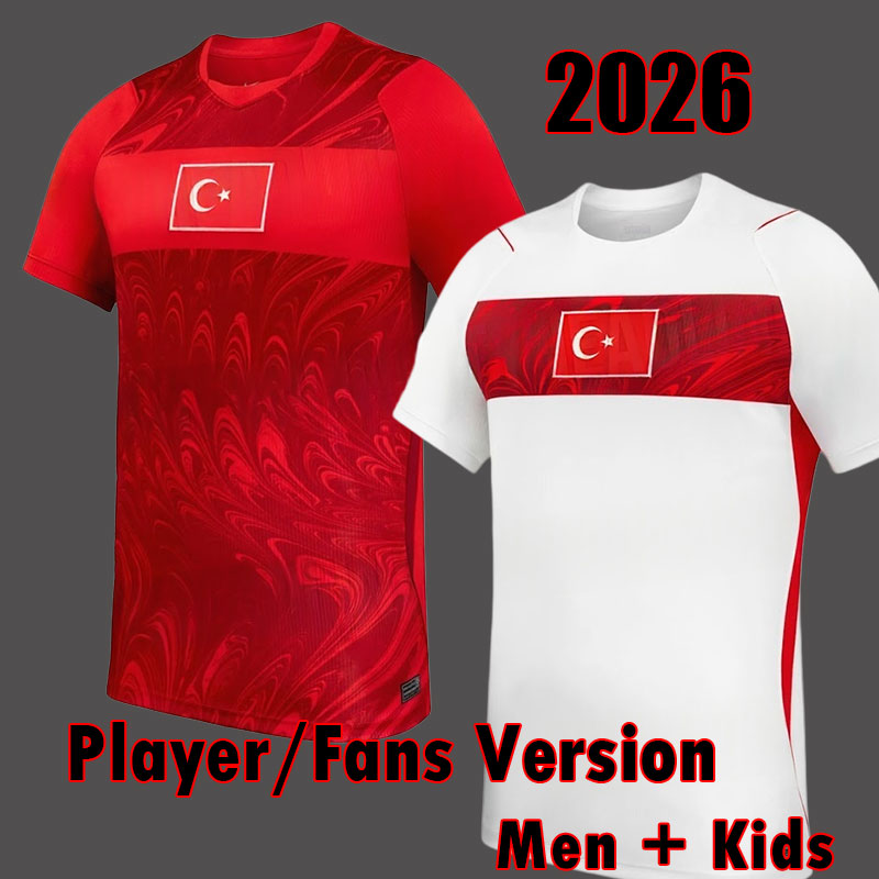 Turkey Football shirts 2026 Team Jerseys 2026 World Cup 3XL 4XL Merih Demiral Home Away Authentic Player Turkey Soccer Jerseys Adutl Kids Kit Tops 26 27 XXXXL