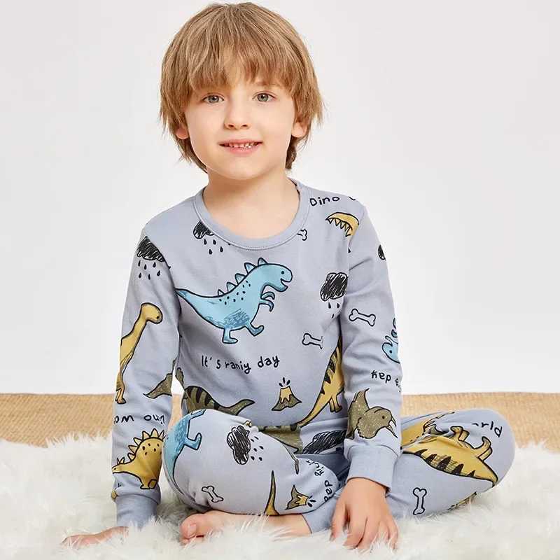 Kids Pajamas for Boys 2 3 4 5 6 7 8 9 10 11 12 13 14 Years Cotton Sleepwear Set Dinosaur Pyjamas Green Children Pijamas Clothing H260403