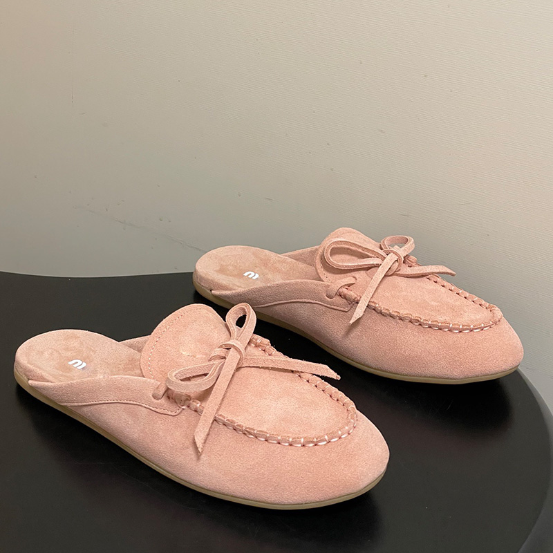 Ladies Suede Deck Loafers Womens Classic Summer Suede Slippers 5D577E Designer Daily Travel Flat Sandals Rubber Outsole Sizes 35 41