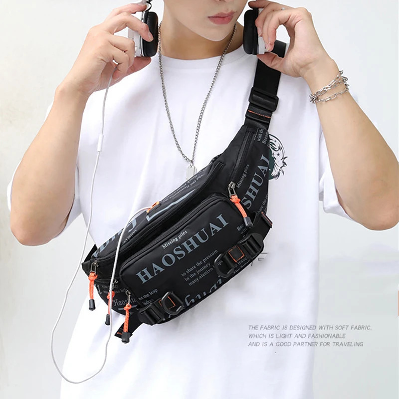 Men Nylon Waist Pack Belt Bag Running Waterproof Multipurpose Travel Male Sling Chest Fanny Bum Hip Bags 260403