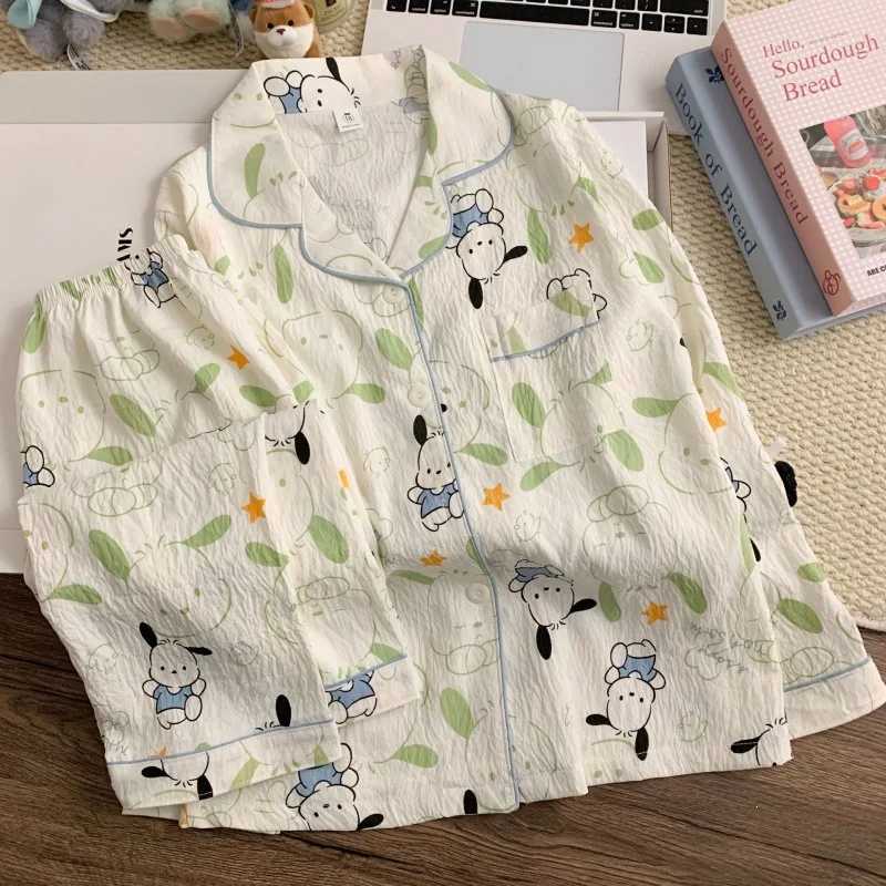 Capybara Girls Sleepwear Cloudy Cotton Jersey Sleepwear Children Thin Home Set with Long Sleeve and Pants Spring Autumn Cartoon H260403