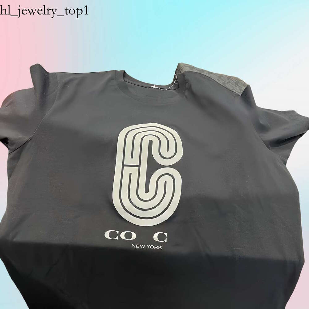 New shirt Designer Fashion Classic tee shirt printing mens women High quality couple ness t shirt summer cotton luxury versatile Loose coac 6c2