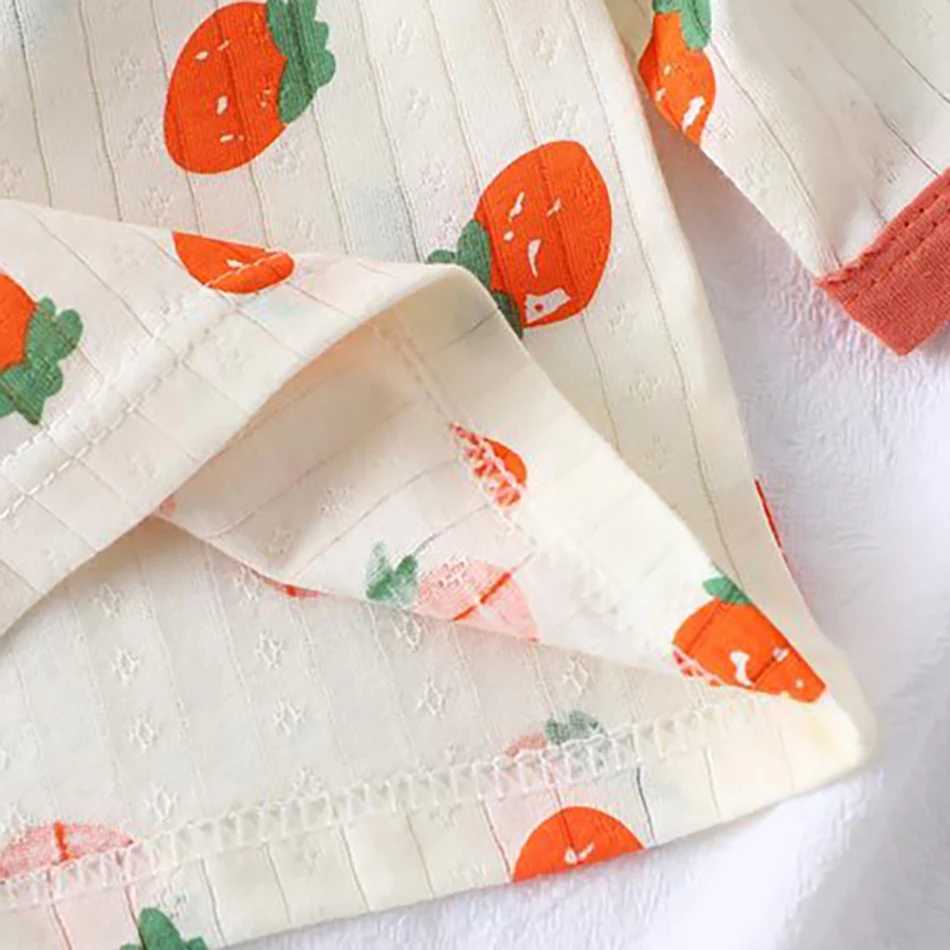 Summer Kids Cotton Pajama Sets Long Sleeve Pants Suitable Baby Gentle Nighttime Comfortable Sleepwear in Air Conditioned Rooms H260403